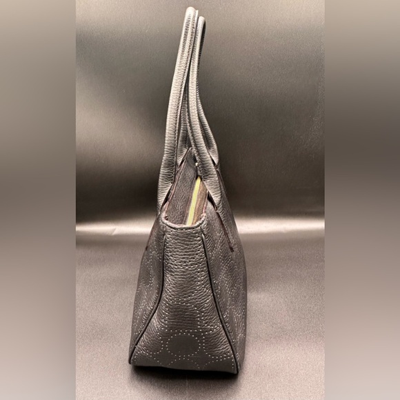 Kate Spade New York Shoulder Bag Laser Cut Perforations Black Leather - Picture 4 of 13